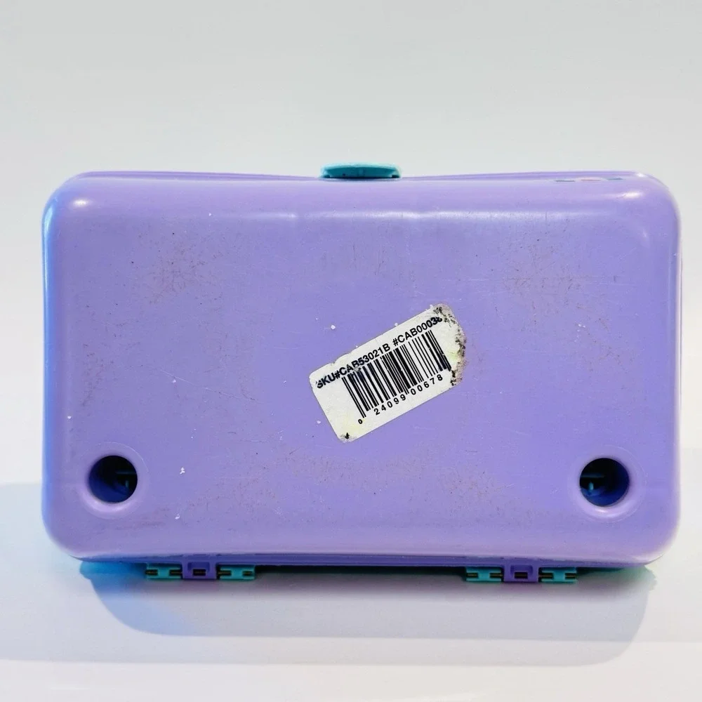 Vintage Caboodles Makeup‎ Case Flip Out Trays w Mirror 90s Purple Teal